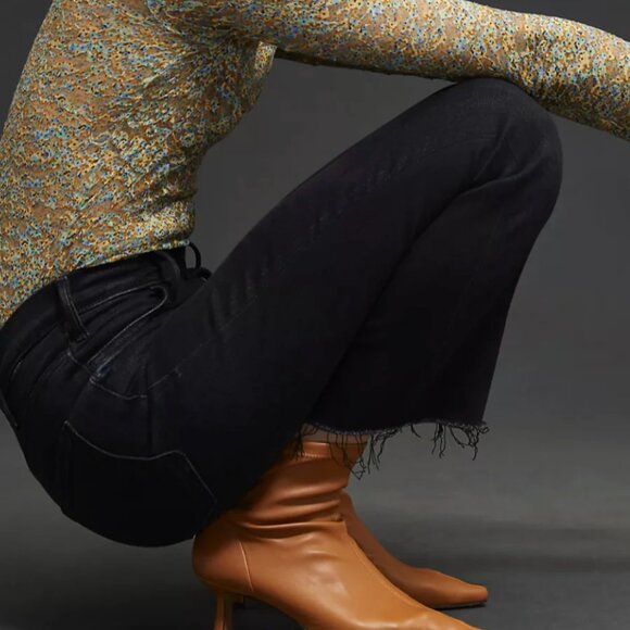 Mother The Hustler Ankle Fray Jeans "Encounters at Night" Black Wash, size 25 - Picture 12 of 12